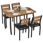     modern 5 Piece Kitchen Table Set  Dining Table With 4 Upholstered Chairs