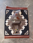 Navajo Pictorial Rug Weaving Mule Donkey And Birds