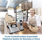 At t 2 Line Cordless Intercom Paging Dual Conference Phone System W 6 Handsets