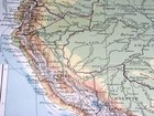 1925 Vintage Physical Map Of South America Peru Chile Brazil Argentina