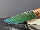 Authentic Kenny Hull Perfection Flaking Mexican Green Obsidian Knife jawbone