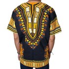Da   iki Dashiki Shirt M l Black Gold African Print Short Sleeve Unisex Tunic Top