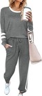 2pcs Women Sweatshirt Hoodie Tracksuit Tops Pants Sports Casual Sweat Suit Set