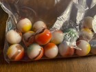 Lot Of 20 Vintage Swirl Slag Art Glass Milk Glass Marbles Clean Nos