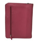Franklin Covey Pink Leather Zippered Planner Binder With 3 Ring Closure