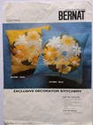 Vtg Bernat Filigree Flowers Crewel Embroidery Kit So 8069 Pillow Blue Worked Nos