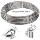1 8  3mm Wire Rope 100ft Stainless Steel Cable 7x7 Strand Core Metal Wire Cab   