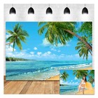 Summer Tropical Hawaii Palm Tree Or Beach Photography Backdrops 7x5 Ft  Blue