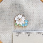 White And Blue Flowers Enamel Needle Minder  Fridge Magnet  Flower Magnetic Pin