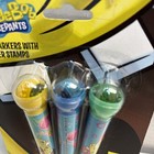 2010 Sponge Bob Squarepants 3 Pack Markers With Roller Stamps