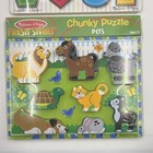 Melissa   Doug Fresh Start Wooden Puzzle Set  Peg Shapes   Chunky Pets Lot Of 2 