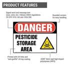 Danger  Pesticide Storage Area Sign  14  X 10  Plastic