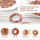 200 Pcs Macrame Printed Wooden Beads  Loose Spacer Hair Beads For Braids   Cr   