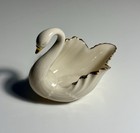 Vintage Lenox Porcelain Swan Trinket Dish Or Card Holder 24k Gold Trim Made Usa
