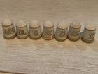 Antique Porcelain Portrait Thimble Set Gold Monogram Victorian Ladies Lot