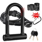 Heavy Duty Bike U Lock Anti-theft Cycling Motorcycle Bold Lock Extension Chain