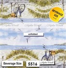  5516  Two Paper Beverage   Cocktail Decoupage Art Craft Napkins - Bike On Beach