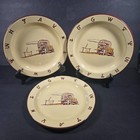 Vintage Monterey Western Ware Plates Set Of 3 Chuck Wagon Brand Border Mexico