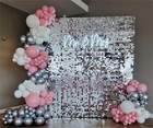 Silver Shimmer Wall Backdrop 30 Pcs Sequin Wall Panels For Party Backdrop