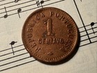 Angola 1 Centavo 1921 Km60 Bronze 1-year Type Above Average For These Rare  
