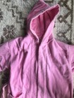 Kids Hooded Bathrobe Terry Cotton Towel Size 6-8 Pink Euc