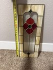 Leaded Stained Glass Window Panel    23 1 2 Inches Tall By 9 1 4 Inches Wide