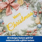 24 Christmas Cards With Envelopes Watercolor Gold Foil Glitter 6 Designs