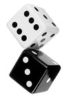 Jumbo Dice Decor  Set Of 2  Natural Wood Decorations With Black And White 