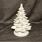 Ready-to-paint Ceramic Bisque Christmas Tree With Base And  lights    Unpainted