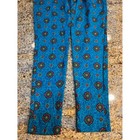 Nwt Adrienne Vittadini Sport Vintage Pants Teal Geometric Print Cotton Size L