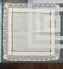 Beautiful Vtg Antique White Wedding Hankie Linen Lace Drawn Work  14x14 