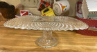 Vintage Square Pedestal Cake Plate Clear 10 1 2 w X 4 t