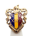 Vintage Knights Of Pythias Veteran Pin 10k Gold Enamel Fraternal Badge 2 1g