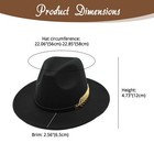 Men Women Elegant Leaf Belt Decor Flat Wide Brim Felt Fedora Panama Hat