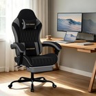 Breathable Fabric Gaming Chair W  Footrest Ergonomic High Back Computer Chair