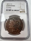 1889-cc Carson City Morgan Silver Dollar  Ngc Cleaned