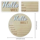 Baby Announcement Sign     5 9 Inch Wooden Hello World Newborn White hallo Welt 