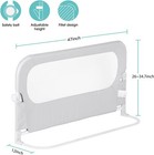 Baby Bed Rail Guard Toddler Safety Side Rail 47  Adjustable Mesh Flip Down Grey