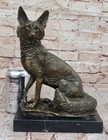Signed Original Hot Cast Fox Shy Animal Bronze Sculpture By Williams Figurine
