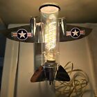 Vintage 70s Sarsaparilla Deco Designs Chrome Airplane Lamp Made In Usa