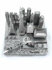 Tokyo Japan City Silver Skyline Landmark 3d Model 4 1 2 Inches 1032