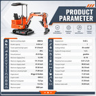 1 Ton B s Gas Mini Excavator Pilot Control   24hp Rato Tracked Skid Steer 3-pump
