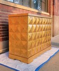 Vtg Barbara Barry   Baker Gold Diamond Chest cabinet-hollywood Regency art Deco