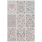 9 Sheets Self-adhesive Nail Art Stickers Multi Pattern Christmas Snowflake Nail