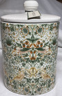 Morris And Co Strawberry Thief Porcelain Canister Green Gold Brown 5 1 2 X 8 Nwt