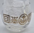 Lot Of 2 Culver Glass Coronet Roly Poly Rocks Glasses Vintage Mcm Gold Detail