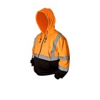 Forester Single Weight Class 3 Hi-vis Zippered Hooded Sweatshirt W  Drawstring