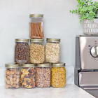 16oz Clear Plastic Mason Jars  8pk  Gold Metal Lids   Bpa-free Pint Size