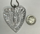 Waterford Crystal Heart Pendant Sterling Silver Necklace In Case