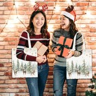 Christmas Canvas Tote Bags Watercolor Xmas Tree Reindeer Snowflake Grocery